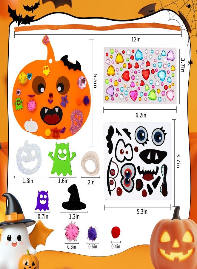 xFFFun 36 Set Halloween Crafts for Kids, Foam Pumpkins DIY Art and Crafts Decorations with Stickers & Ghost Spider Bat Witch Hat, Halloween Party Favors for School Classroom Activities Home Decor - Image 3